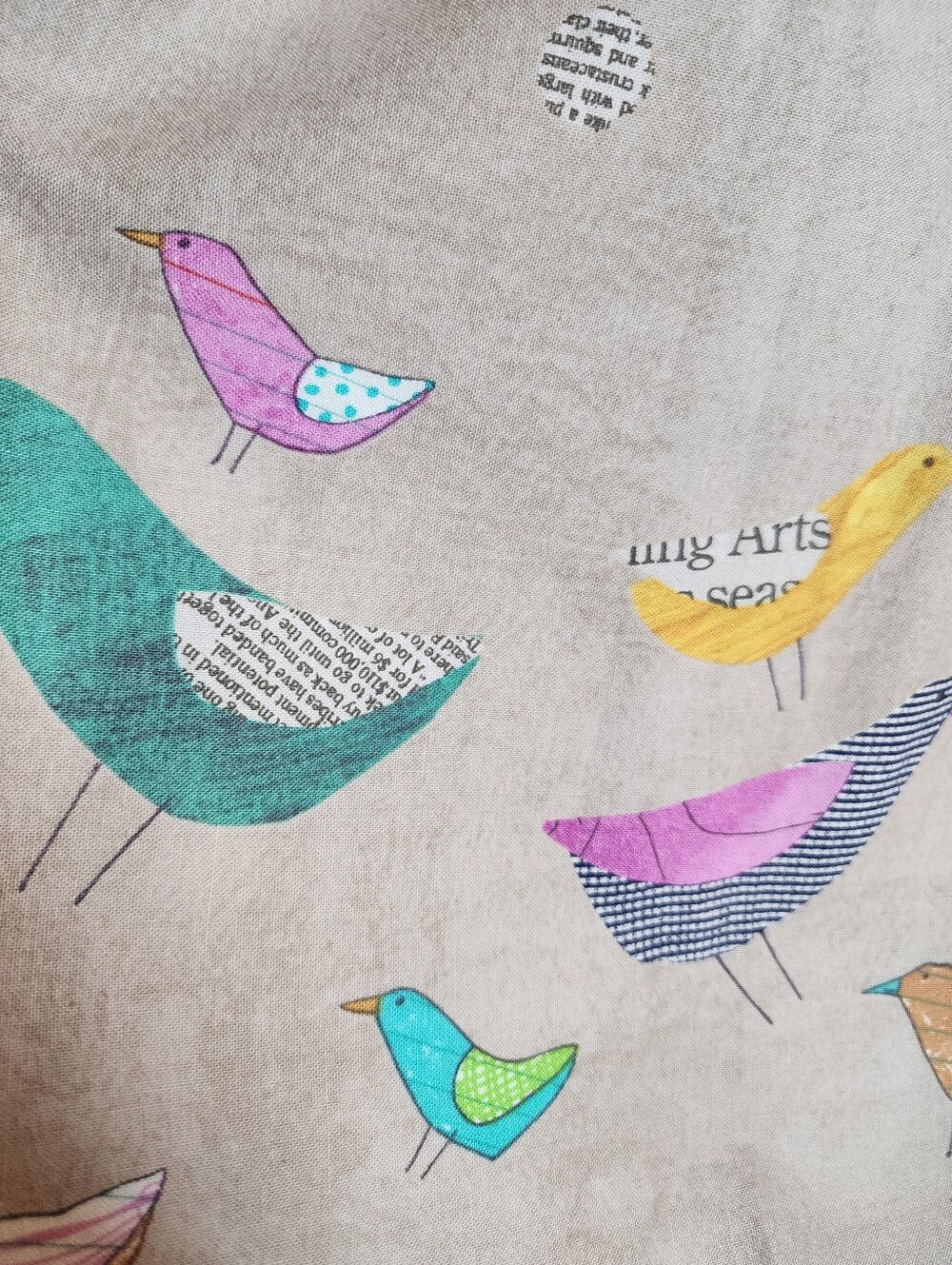 Modcloth Bea And Dot Bird Print Skirt 100% Cotton Women's Size 2X - Picture 13 of 15